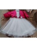 Abito bimba con coprispalle fuxia verde